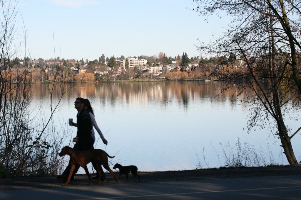 Brisk walk by the lake by Gordon Lee