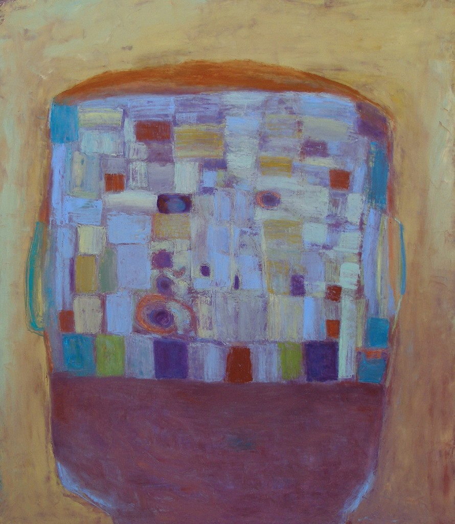 Quilted Head (Oil on Canvas 42 x 38)