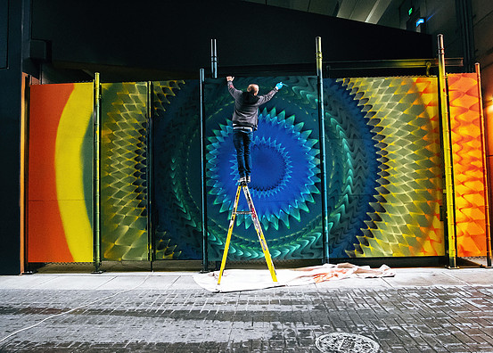 Mural in Detroit with Library Street Collective Gallery. Photo by Sal Rodriguez